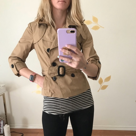 H&M rain jacket pea coat SUPER cute and fitted! - Picture 3 of 7